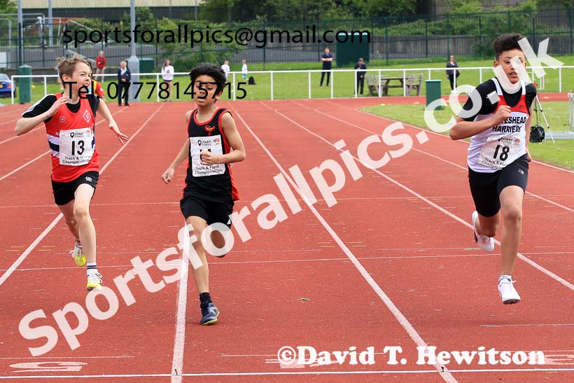 Boys Under-13s 200 metres, 2023 North Eastern Track and Field Champs., Middlesbrough Sports Village, Middlesbrough. Photo: David T. Hewitson/Sports for All Pics